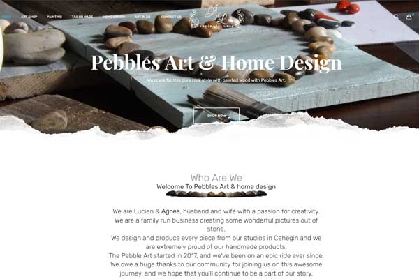 Pebbles Art & home design weboldal referenciamunka